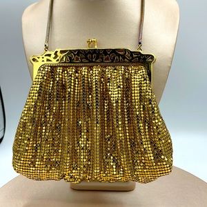 Vintage Whiting & Davis Liquid Mesh Evening Bag with Ornate Frame. 1940s-50s